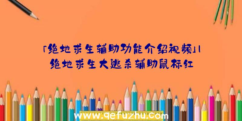 「绝地求生辅助功能介绍视频」|绝地求生大逃杀辅助鼠标红